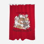 Cat Pile-none polyester shower curtain-DoOomcat