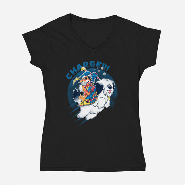 Charge!!!-womens v-neck tee-Andriu