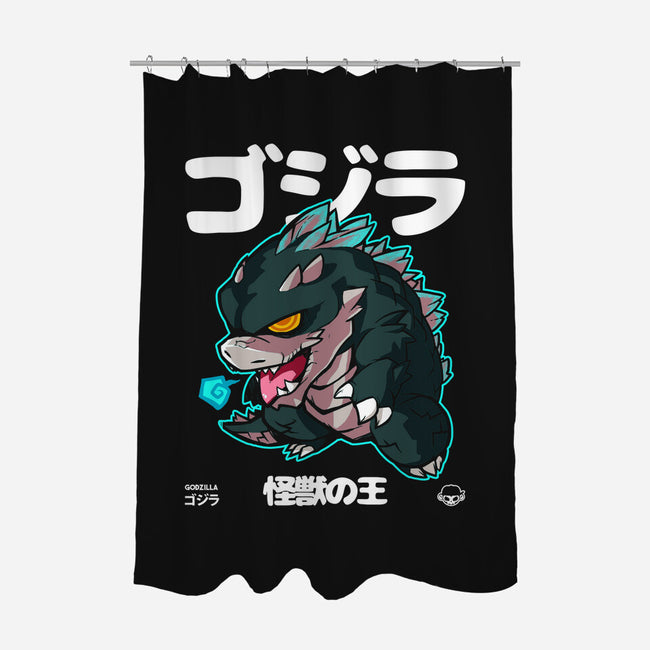 Chibi Kaiju King-none polyester shower curtain-mankeeboi
