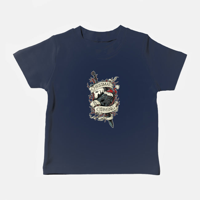 Christmas Is Coming-baby basic tee-RobotArmy