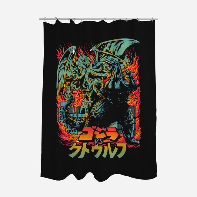 Clash of Gods Revisited-none polyester shower curtain-Melee_Ninja