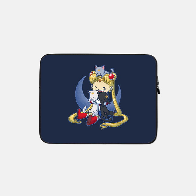 Crazy Moon Cat Lady-none zippered laptop sleeve-DoOomcat