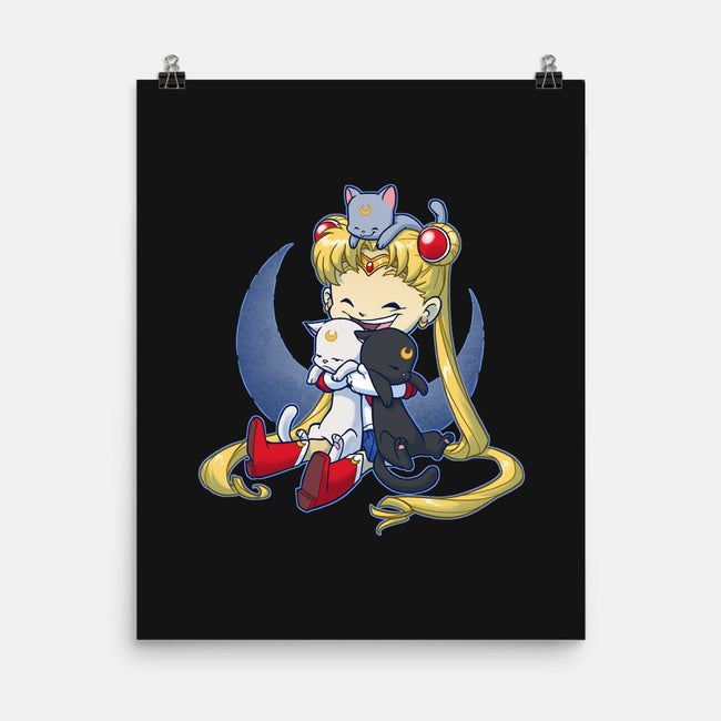 Crazy Moon Cat Lady-none matte poster-DoOomcat