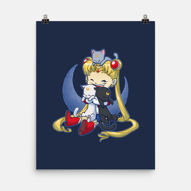 Crazy Moon Cat Lady-none matte poster-DoOomcat