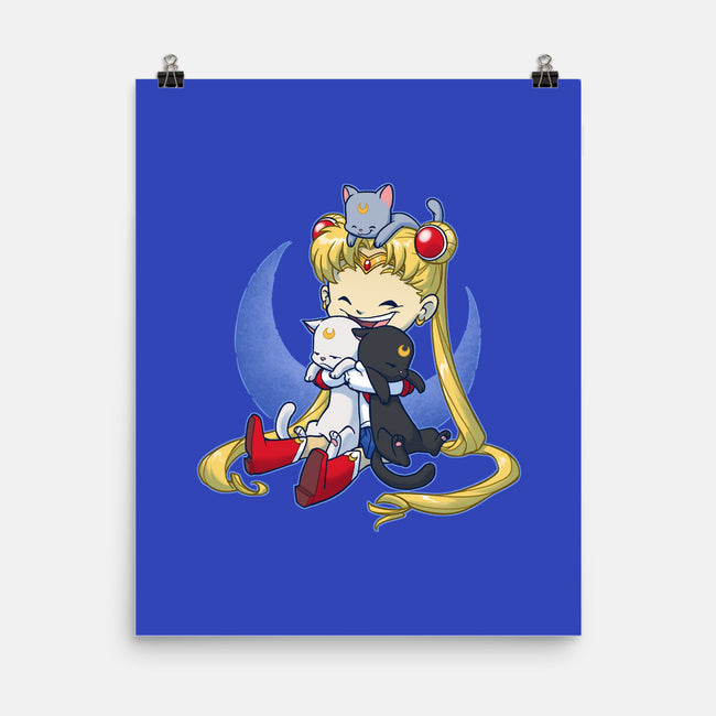 Crazy Moon Cat Lady-none matte poster-DoOomcat