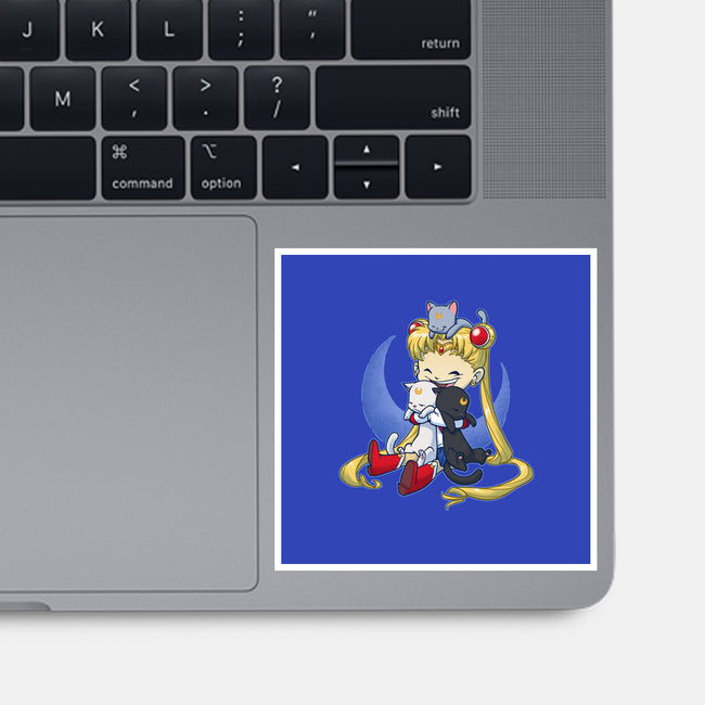Crazy Moon Cat Lady-none glossy sticker-DoOomcat