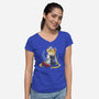 Crazy Moon Cat Lady-womens v-neck tee-DoOomcat