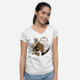 Barn Owl-womens v-neck tee-xMorfina
