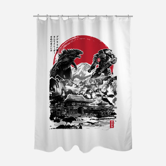 Battle of the Ages-none polyester shower curtain-DrMonekers