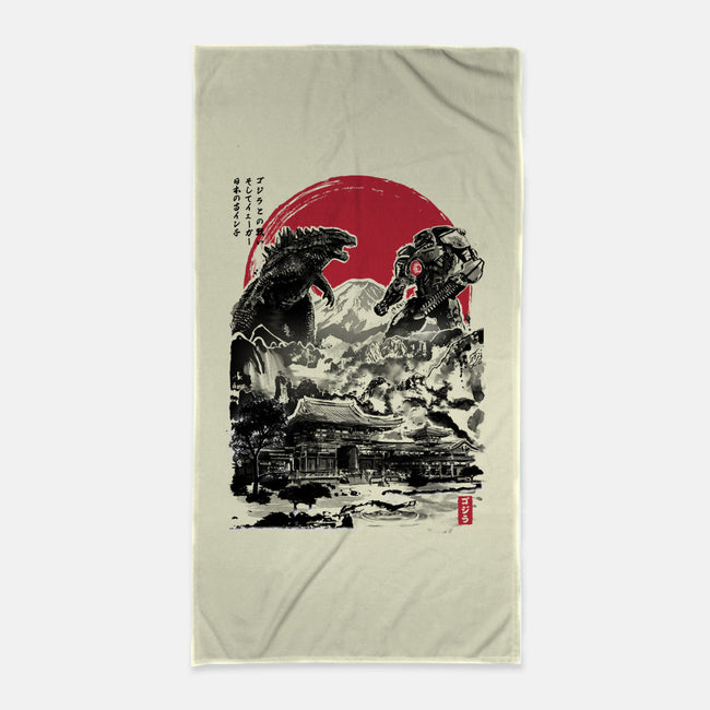 Battle of the Ages-none beach towel-DrMonekers
