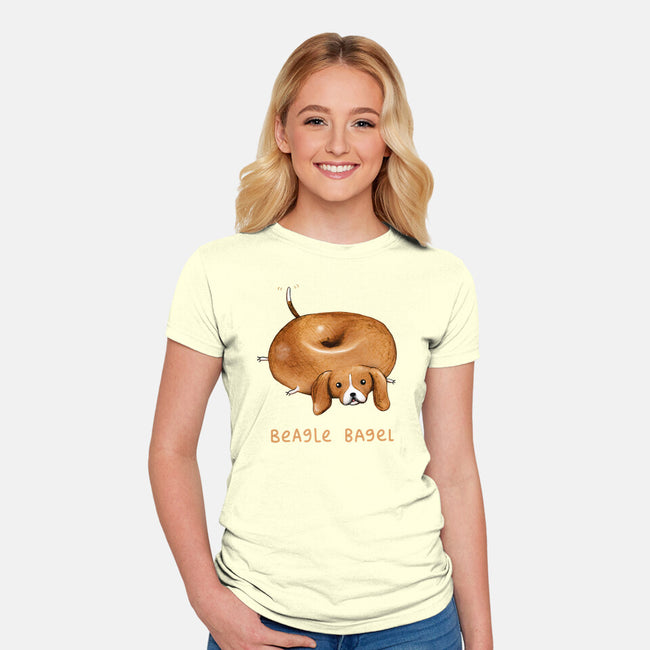 Beagle Bagel-womens fitted tee-SophieCorrigan