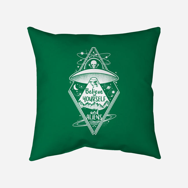 Believe in Yourself and Aliens-none removable cover throw pillow-NemiMakeit