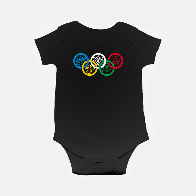 Bending Olympics-baby basic onesie-KindaCreative