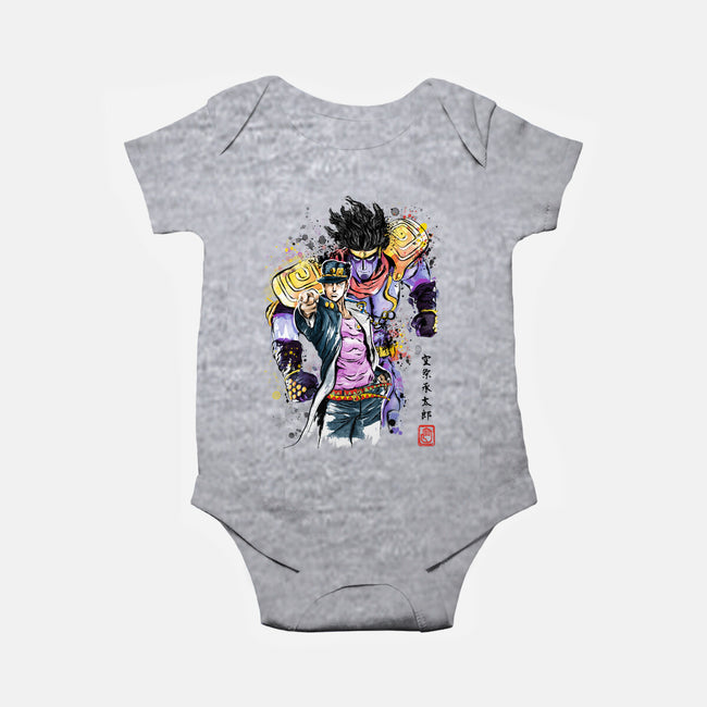 Bizarre Adventure Watercolor-baby basic onesie-DrMonekers