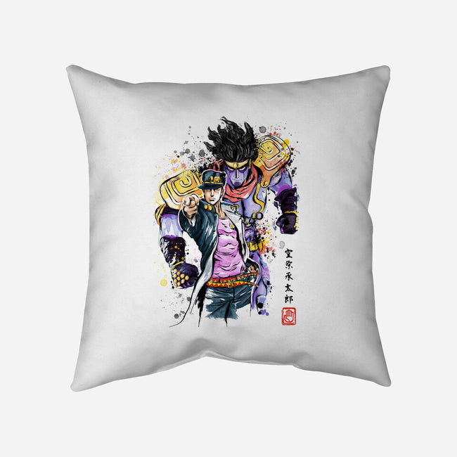 Bizarre Adventure Watercolor-none removable cover w insert throw pillow-DrMonekers