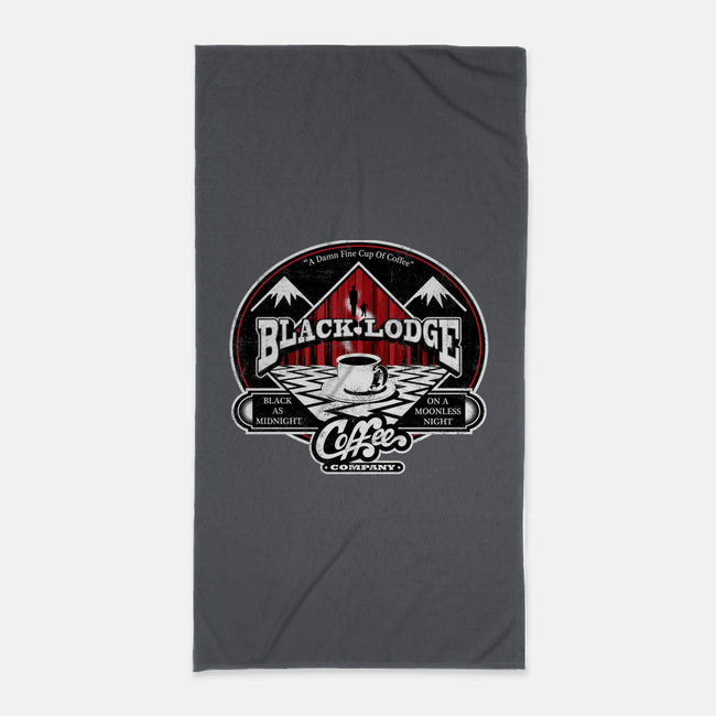 Black Lodge Coffee Company-none beach towel-mephias