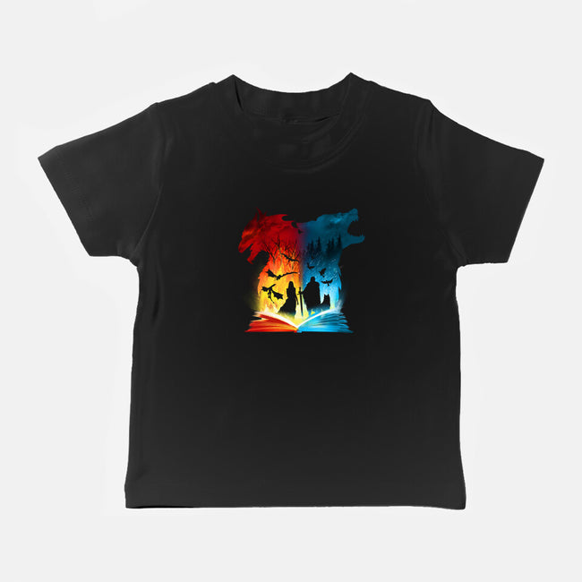 Book of Fire and Ice-baby basic tee-dandingeroz