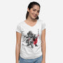 Brotherhood Sumi-e-womens v-neck tee-DrMonekers