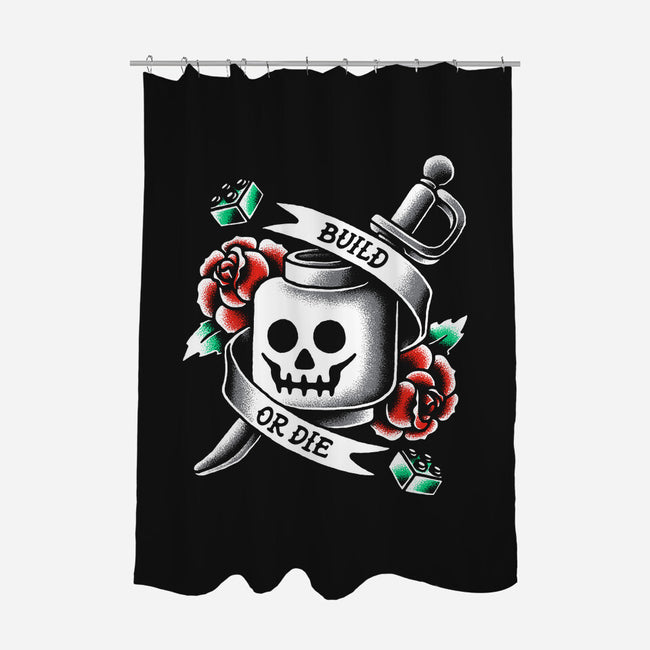 Build or Die-none polyester shower curtain-BWdesigns