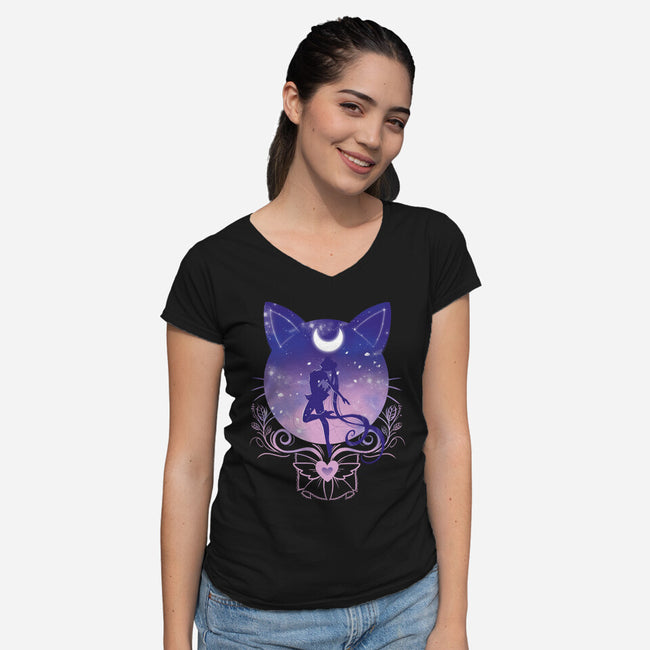 Bunny Child-womens v-neck tee-daisyart-lab