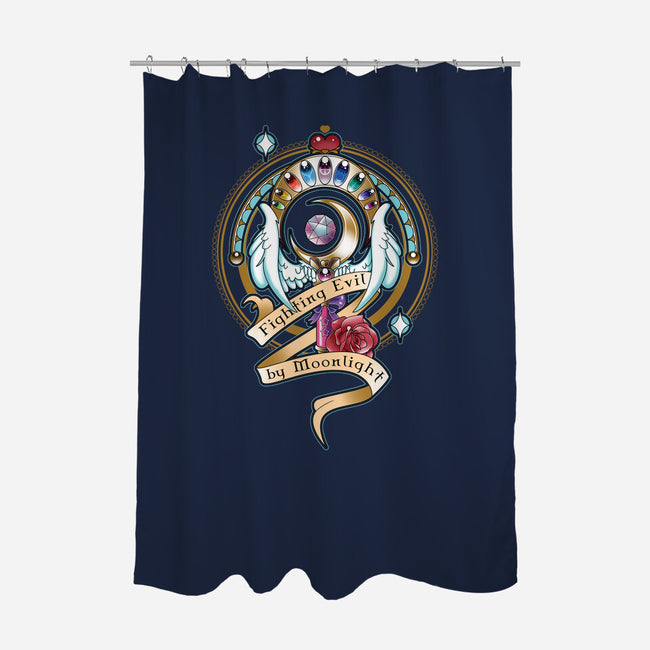 By Moonlight-none polyester shower curtain-etcherSketch