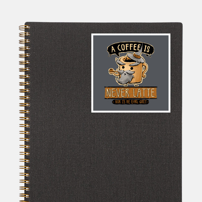 A Coffee is Never Latte-none glossy sticker-Hootbrush