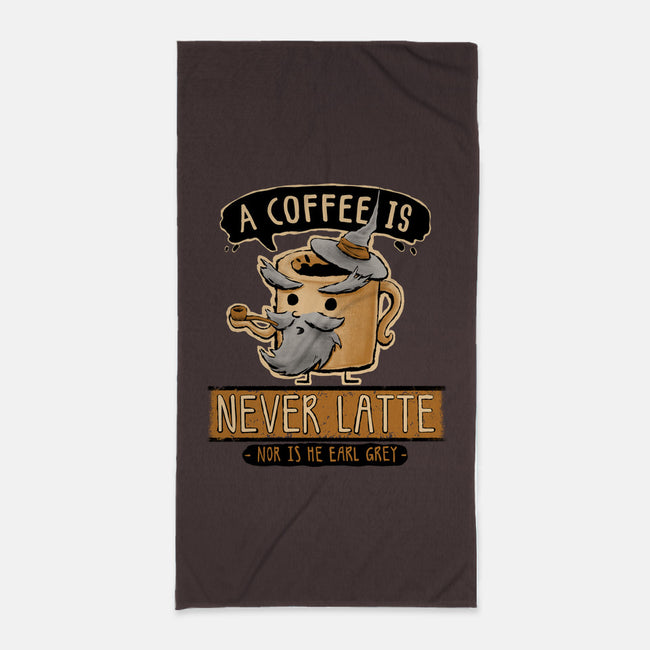 A Coffee is Never Latte-none beach towel-Hootbrush
