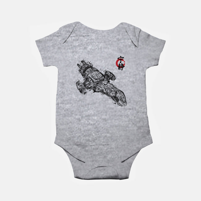 A Leaf on the Sumi-e-baby basic onesie-DrMonekers