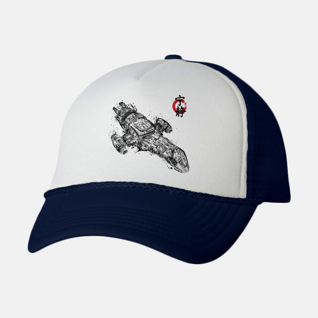 A Leaf on the Sumi-e-unisex trucker hat-DrMonekers