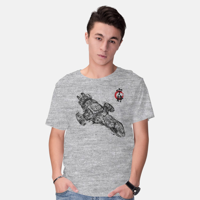 A Leaf on the Sumi-e-mens basic tee-DrMonekers