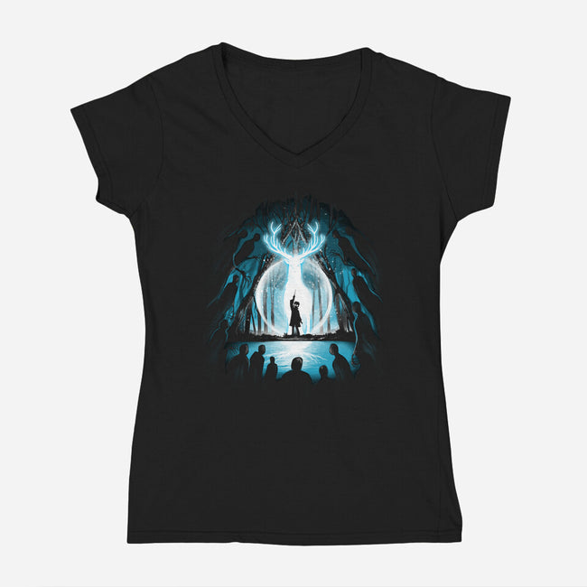 A Light In The Dark-womens v-neck tee-alemaglia