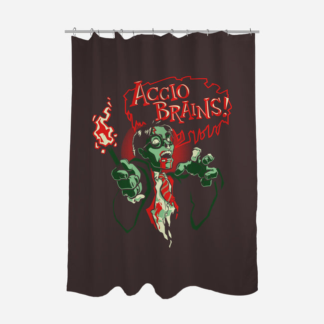 Accio Brains-none polyester shower curtain-Obvian