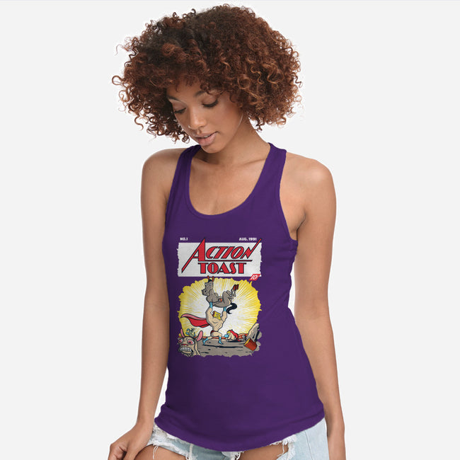 Action Toast-womens racerback tank-hoborobo