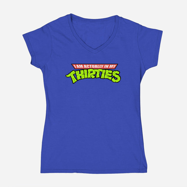 Actually In My Thirties-womens v-neck tee-hugohugo