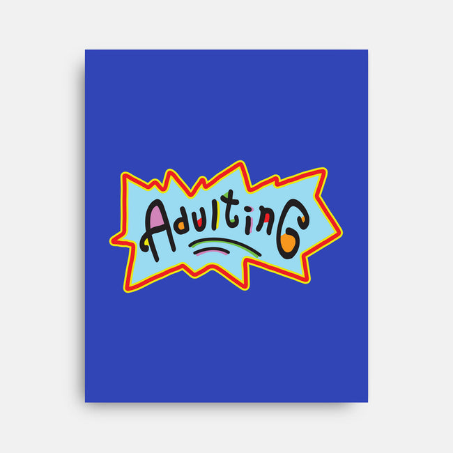 Adulting-none stretched canvas-FreshFleur