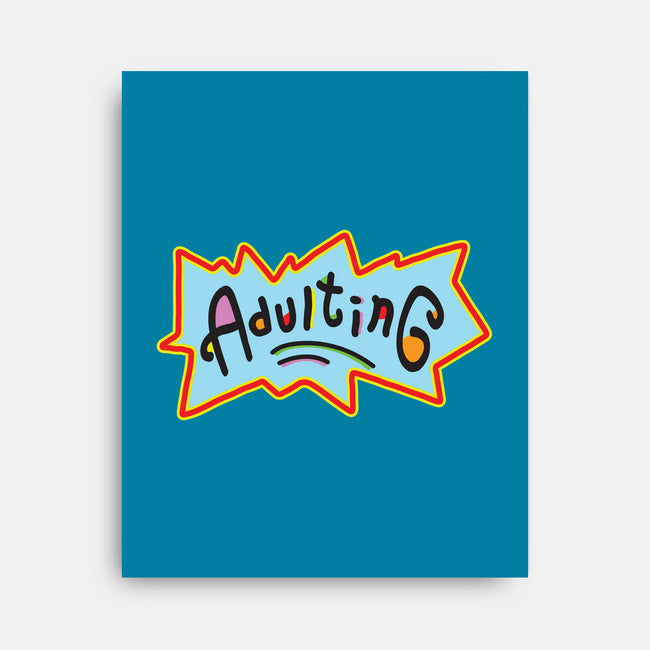 Adulting-none stretched canvas-FreshFleur