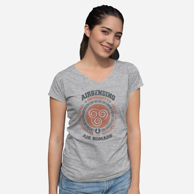 Airbending University-womens v-neck tee-Typhoonic