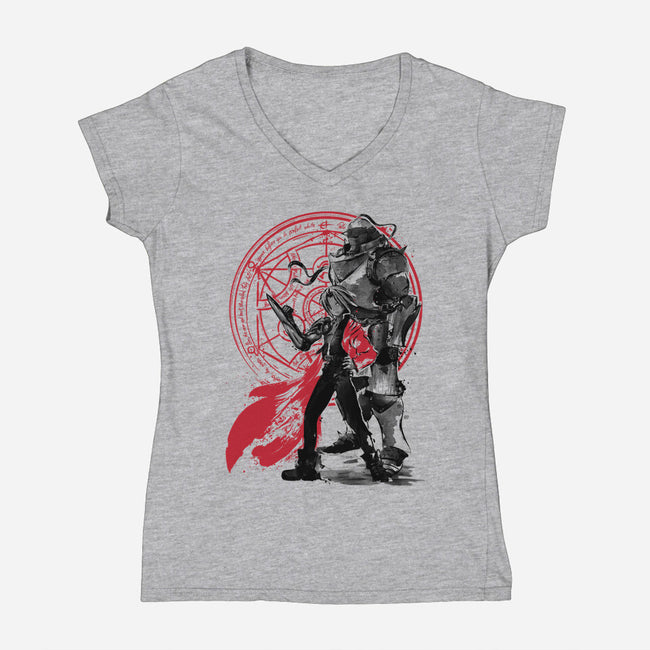 Alchemist Brothers-womens v-neck tee-DrMonekers