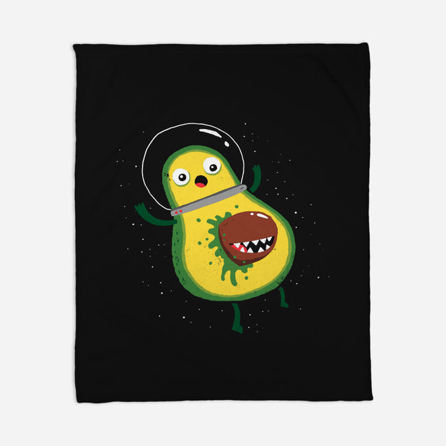 Alien Avocado-none fleece blanket-DinoMike