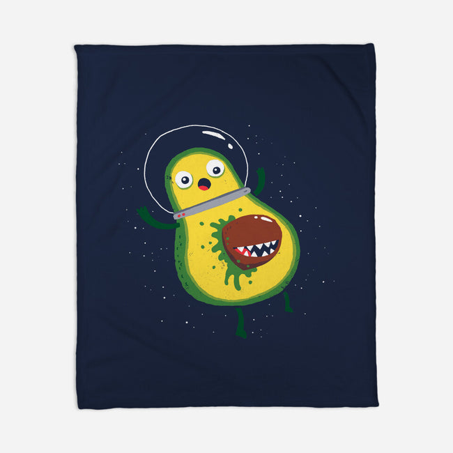 Alien Avocado-none fleece blanket-DinoMike