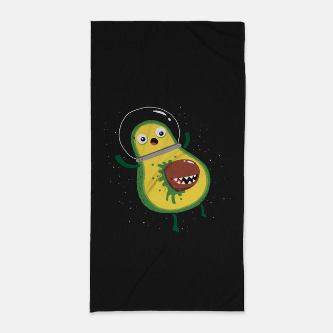 Alien Avocado-none beach towel-DinoMike