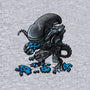 Alien Eats Alien-baby basic onesie-Letter_Q