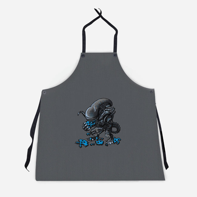 Alien Eats Alien-unisex kitchen apron-Letter_Q