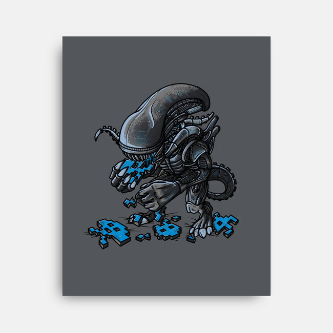 Alien Eats Alien-none stretched canvas-Letter_Q