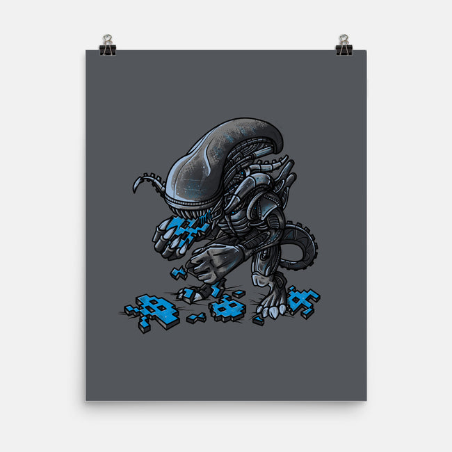 Alien Eats Alien-none matte poster-Letter_Q