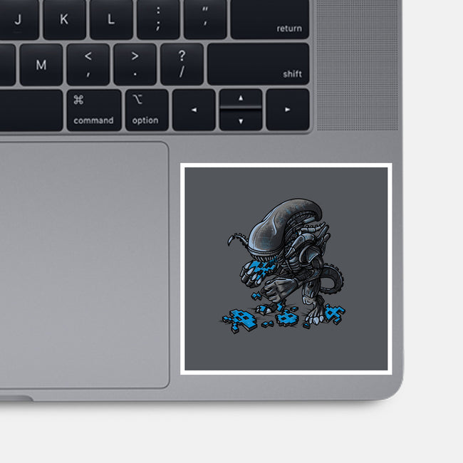 Alien Eats Alien-none glossy sticker-Letter_Q
