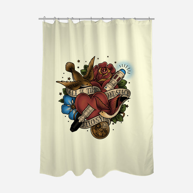 All of Time and Space Tattoo-none polyester shower curtain-MeganLara