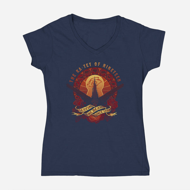 All Things Serve the Beam-womens v-neck tee-MeganLara