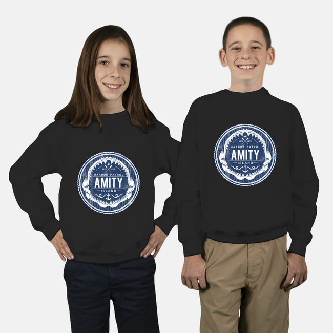 Amity Island Harbor Patrol-youth crew neck sweatshirt-Nemons