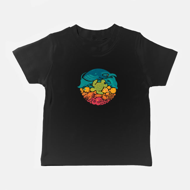Aquatic Rainbow-baby basic tee-Waynem